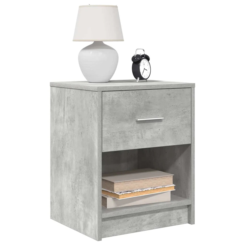 Comodini 2 pz con Cassetto Grigio Cemento 40x34x50 cm 858774