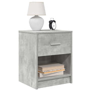 Comodini 2 pz con Cassetto Grigio Cemento 40x34x50 cm 858774