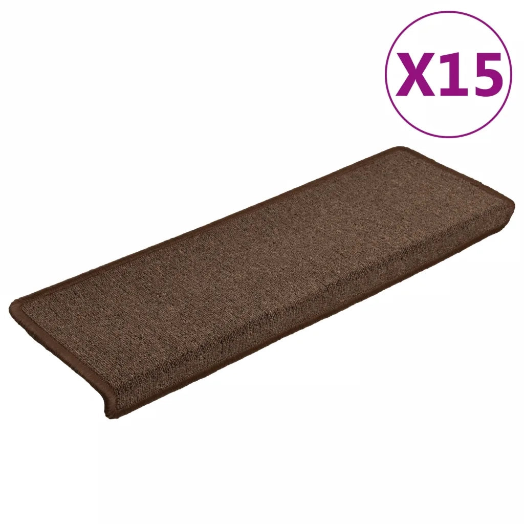 Tappetini per Scale in Moquette 15 pz 65x25 cm Marroni cod mxl 73804