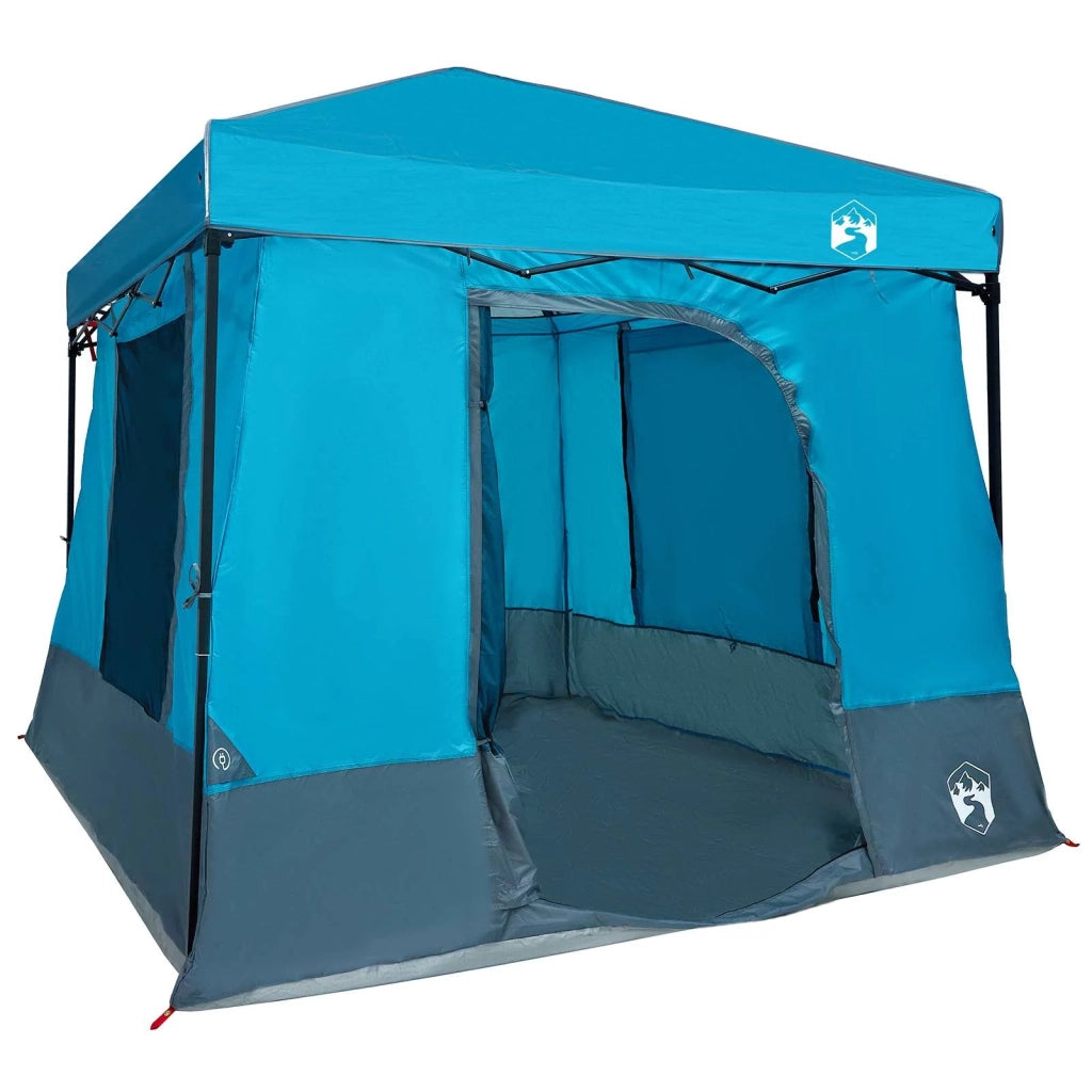 Set di Tende da Campeggio con tetto 2 pcs Blu Taffeta e Tessuto