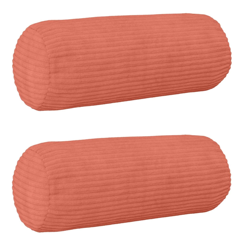 Federa 2 pcs HEERLEN Rosso Arancio Ø 15 x 40 cm corduroy 923249