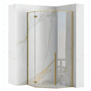 Cabina Doccia Diamond 90x90 Brush Gold con piatto doccia Diamond black