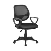 Sedia da ufficio Filiberta, Poltrona operativa a rete con braccioli, Seduta ergonomica da ufficio, 56x57h88/100 cm, Nero