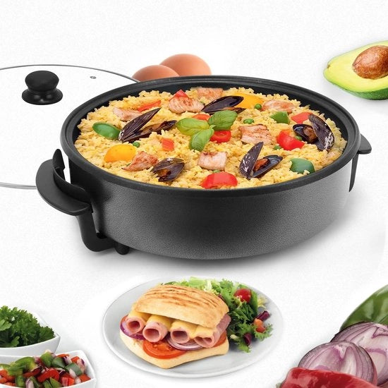 Piastra Elettrica Multifunzionale da 9,6 L con Coperchio - Ideale per Ogni Occasione