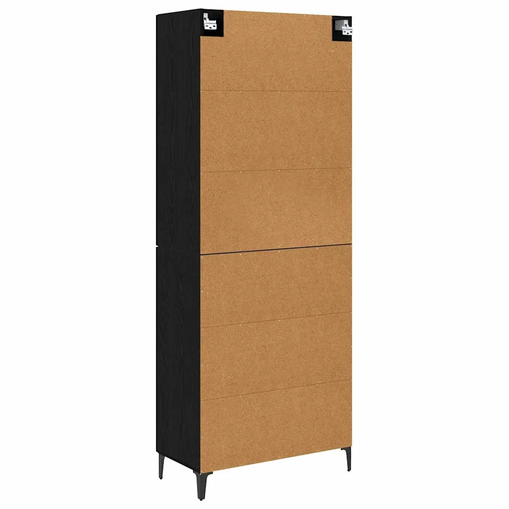 Credenza Rovere Nero 69,5 x 34 x 180 cm Legno ingegnerizzato 3403582