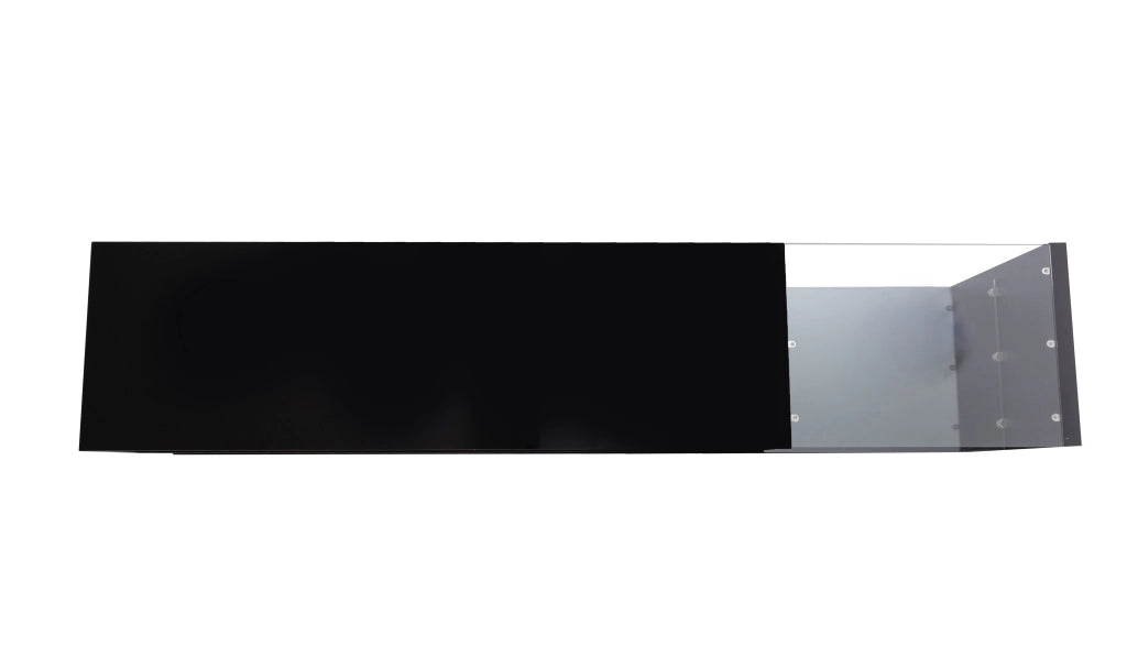 Mobile porta TV lucido con 2 cassetti, 2 ripiani in vetro e LED app in truciolato nero 170 × 36 × 38 cm