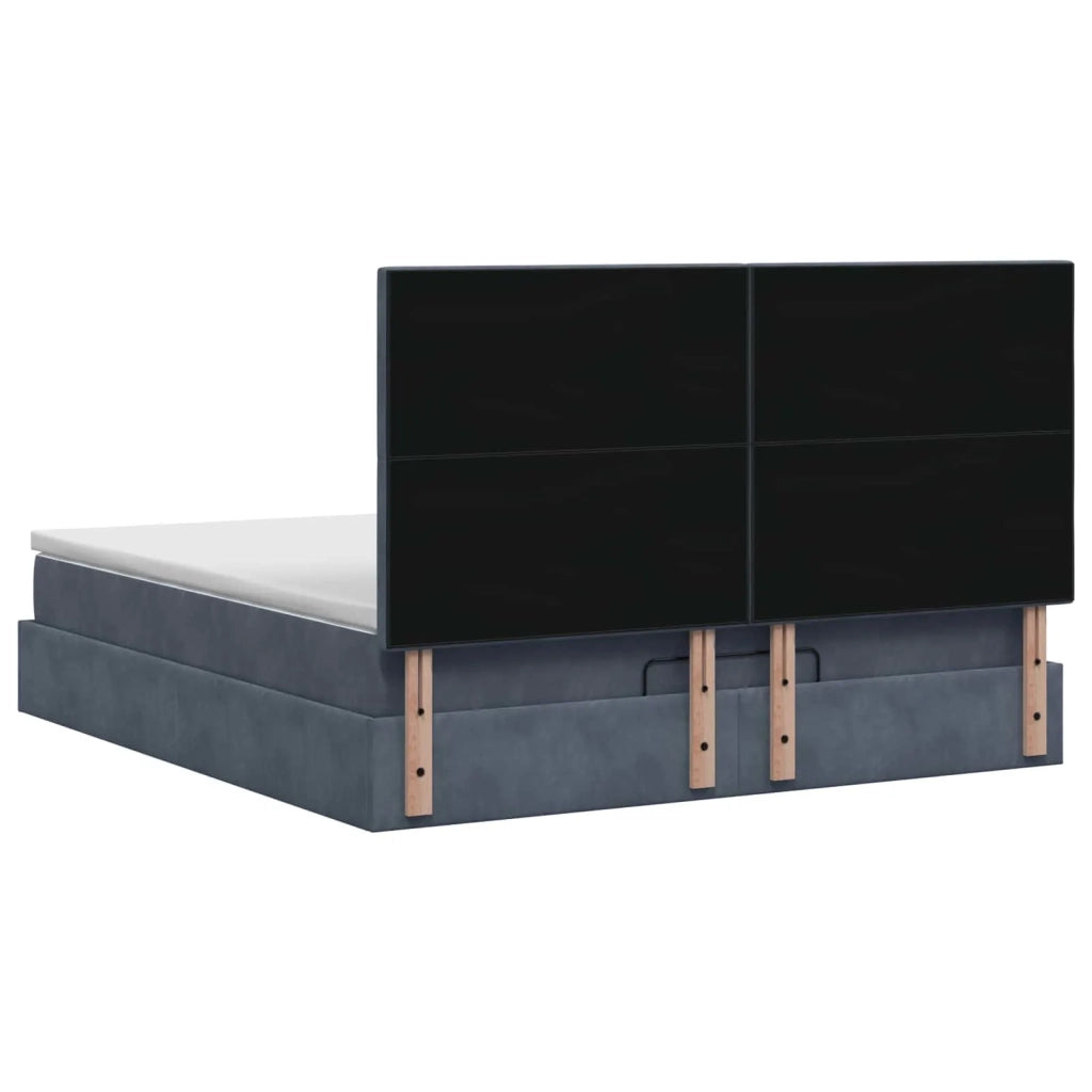 Letto ottomano con materasso Grigio Scuro 180 x 200 cm Velluto 3457666