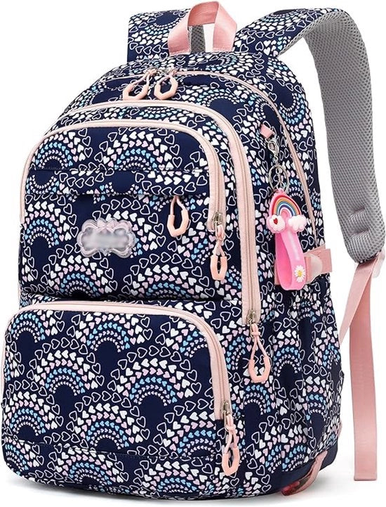 Borsa per bambina, grande borsa scolastica per bambine della scuola primaria, borsa leggera e modaiola per la scuola con cerniera, 24L