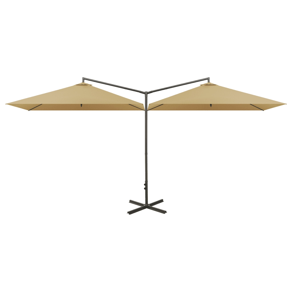 Ombrellone Doppio con Palo in Acciaio Grigio Talpa 600x300 cm