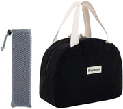 Borsa di Latta Geïsoleerd - Herbruikbaar - Lekvrij - Per Adulto - 25 x 13 x 15 cm - Beige con Fiori - Borsa di Isolamento