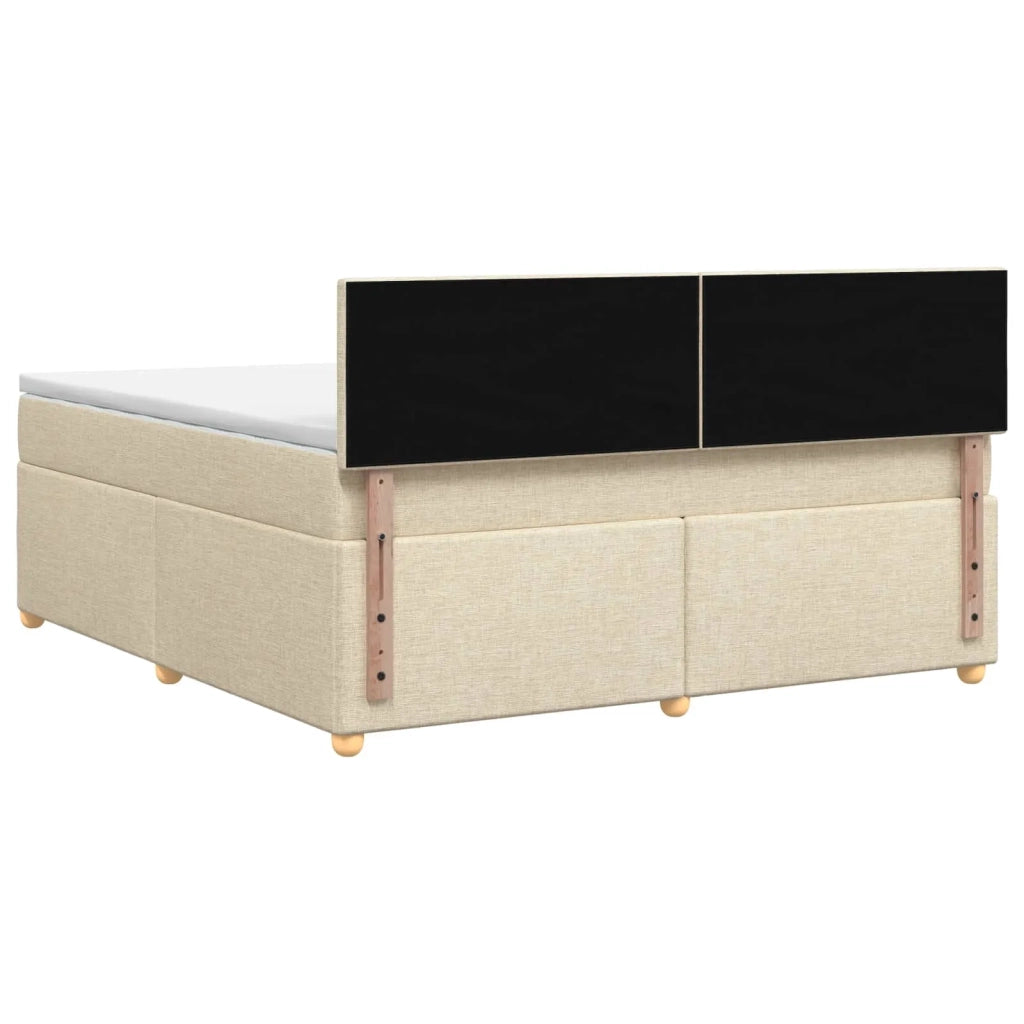 Letto box spring con materasso Crema 180 x 200 cm Tessuto 3452490