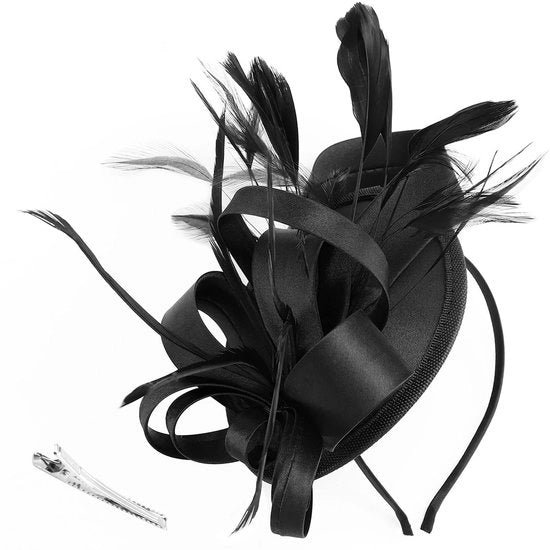Fascinatore per Donne - Cappello Vintage - Cappello con Fiocchi/Punzoni - Cintura/Cinturino - Accessorio di Festa Elegante - Stile Retro