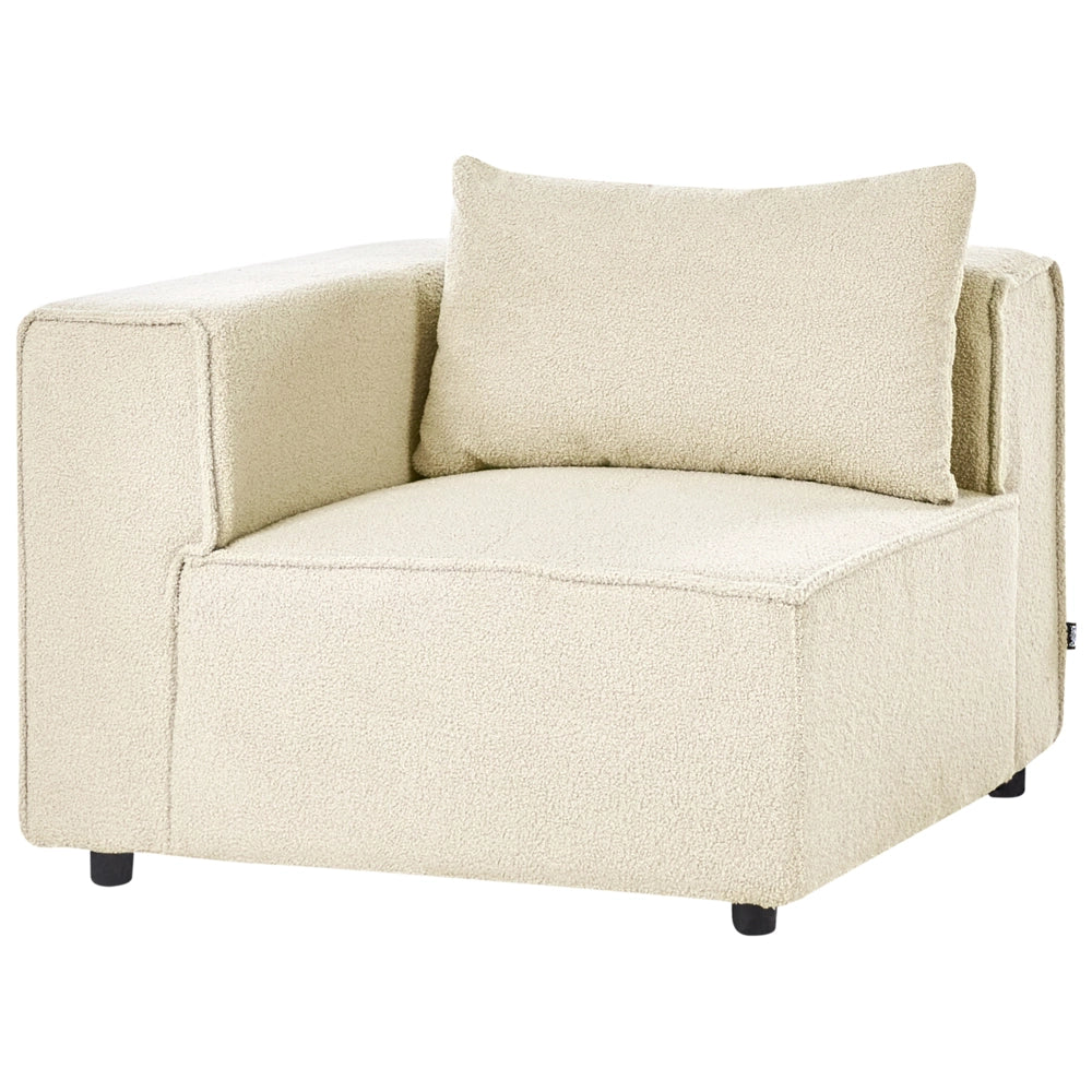 Divano modulare a 2 posti Divano componibile in bouclé bianco sporco in due sezioni Stile moderno e minimalista