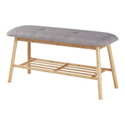 Panca portascarpe in bambù 45 x 90 x 30 cm grigio naturale 03_0007658