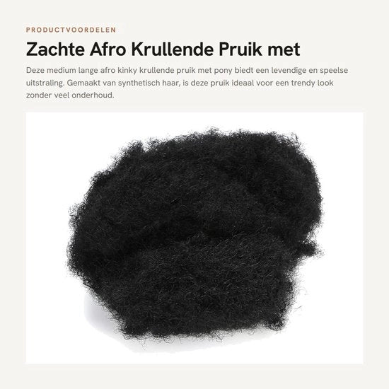 Capelli Solidi Afro - Zona Medio Lunga - Capelli a Boccoli Cavi - Boccoli Profondi - Fibra Sintetica - Corda per Trecce - Istruzioni di Accompagnamento - Capelli a Boccoli
