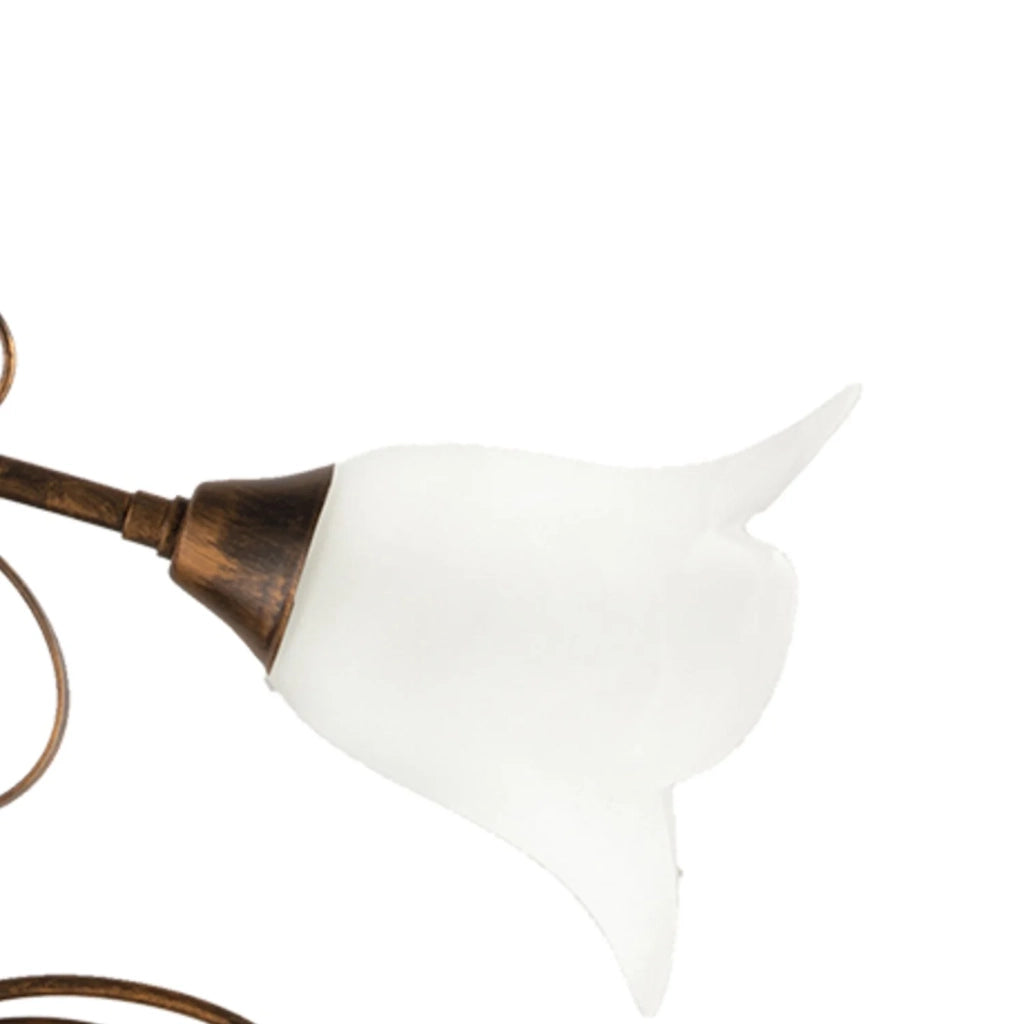 Plafoniera Arte Povera Cestino 3 Luci Marrone e Bianco LuceArt Classic