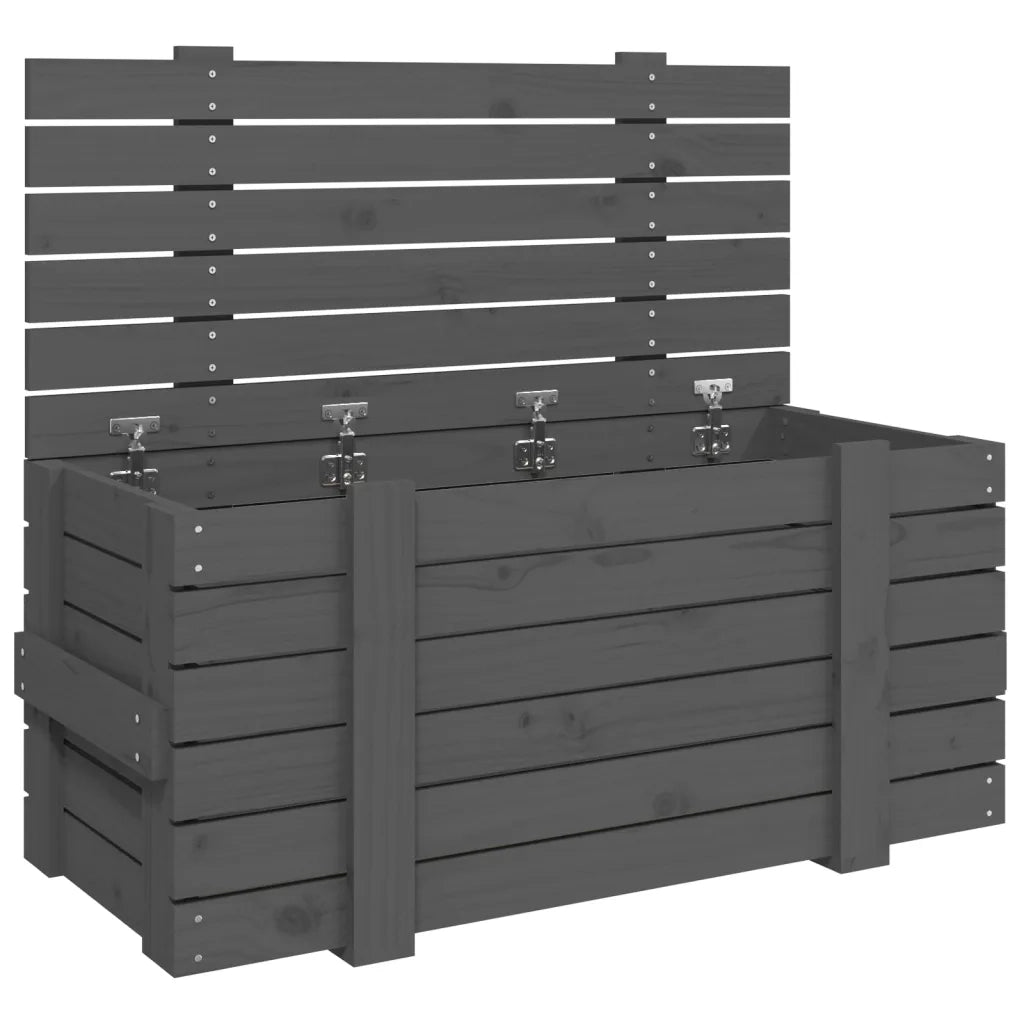 Contenitore Portaoggetti Grigio 91x40,5x42 cm Massello di Pino 825000