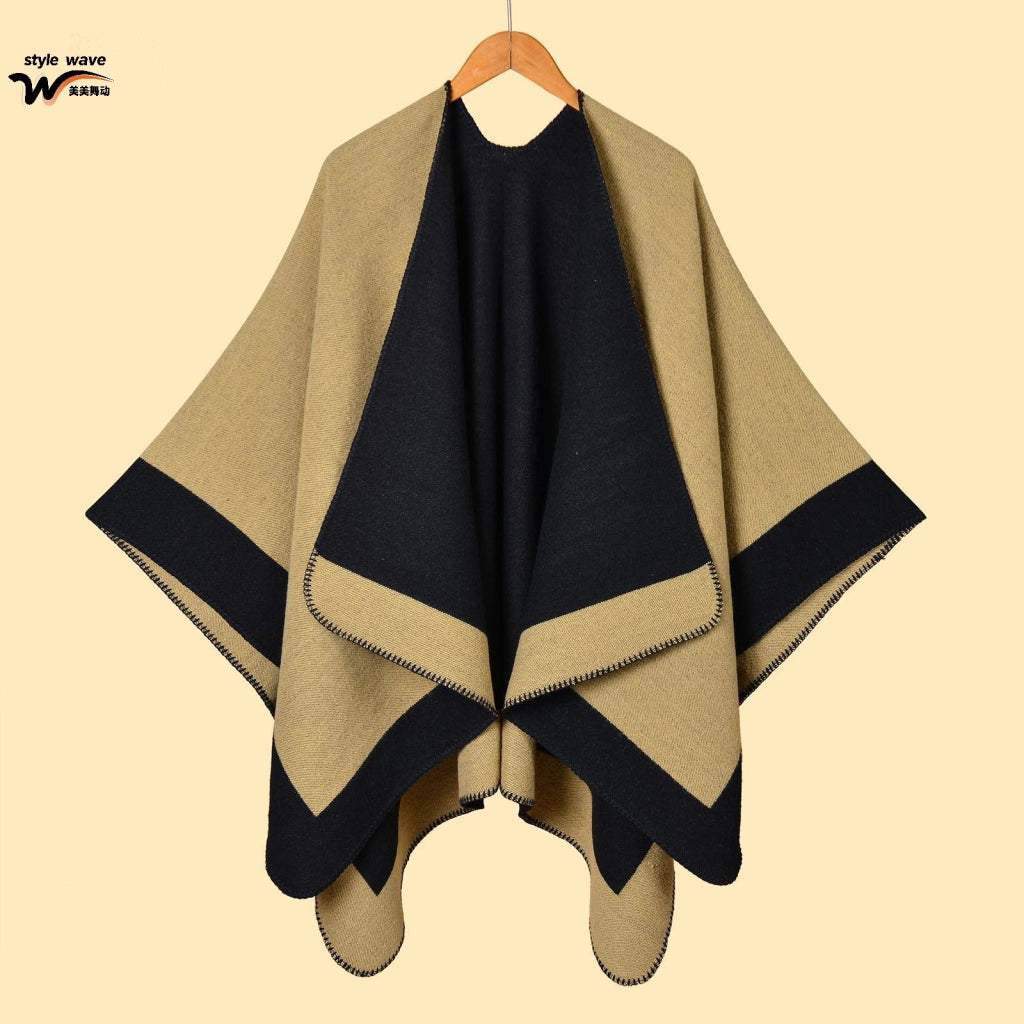 Sciarpa double face, in classico cashmere, mantella/scialle versatile e semplice