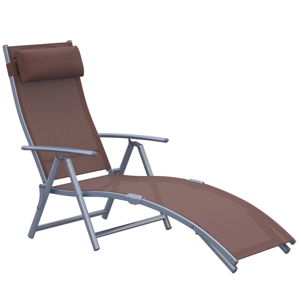 Chaise longue pieghevole ¨C zephmum ¨C textil¨¨ne marrone 137x64x101 cm