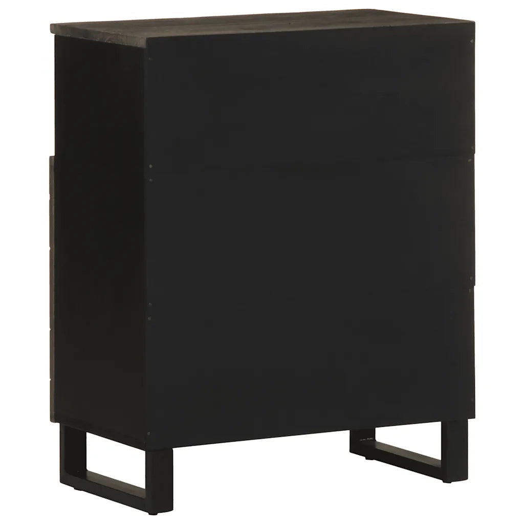 Credenza Nera 60x33x75 cm in Legno Massello di Mango 4017709