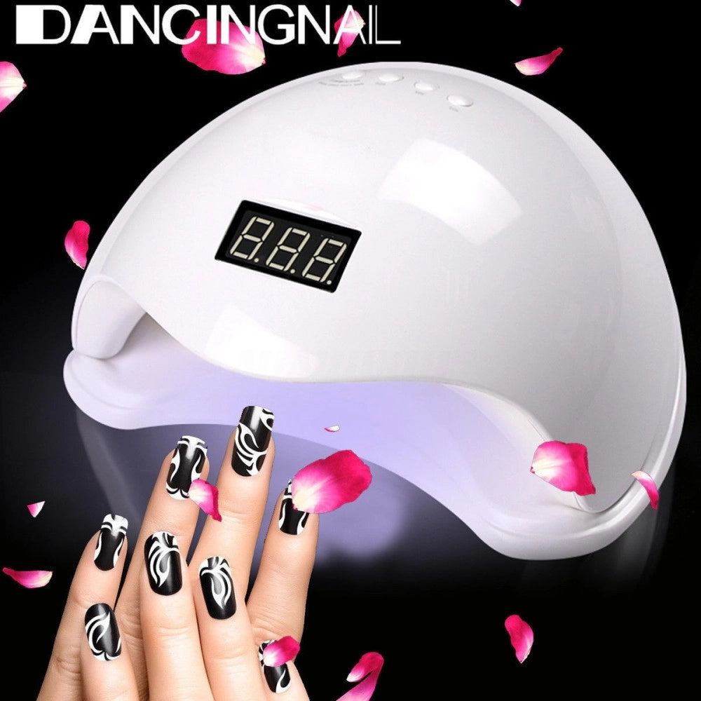 Trade Shop - Lampada Led Uv Per Unghie Nail Art Asciuga Gel Smalto 2 In 1 48w Manicure -