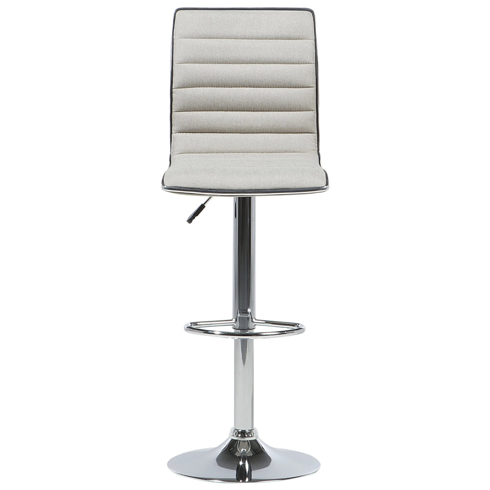 Set di 2 sedie da bar in tessuto beige sedile in tessuto argento altezza del bancone girevole e regolabile in altezza