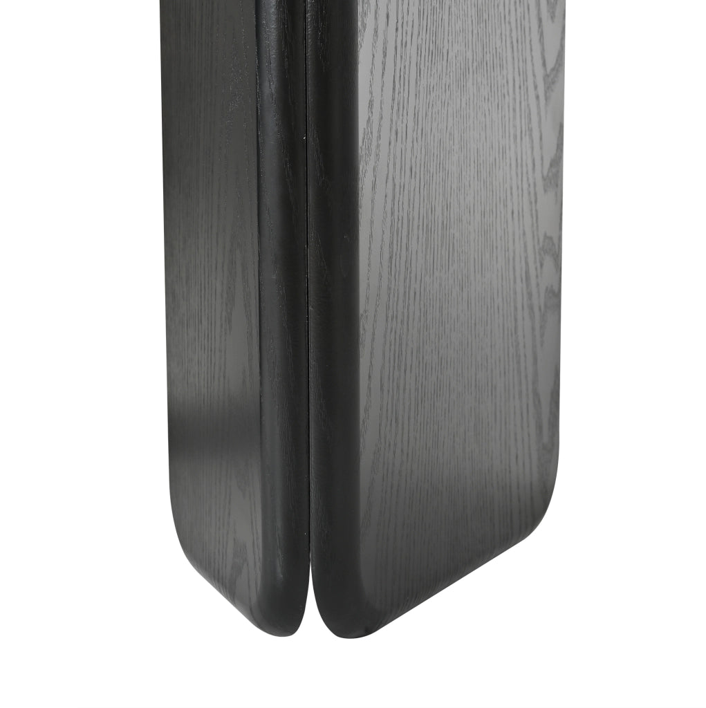 Tavolino da caffè ovale 99x50x40 cm in MDF nero con gambe arrotondate