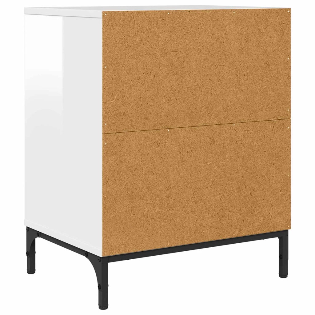 Armadio da Notte 2 pcs Bianco lucido 49 x 36 x 61 cm 883483