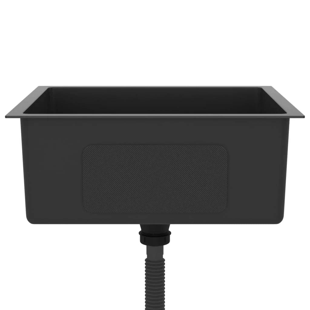 Lavello da cucina fatto a mano 51 x 44 cm acciaio inox nero 02_0002454