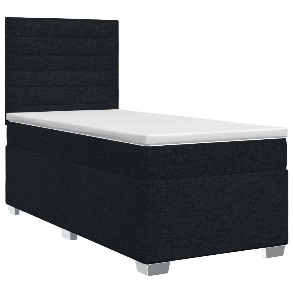 Letto box spring con materasso Nero 80 x 200 cm Tessuto 3453271