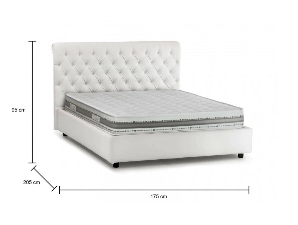 Letto Matrimoniale Arnorld, Letto Matrimoniale Materasso Incluso Made in Italy, Bianco