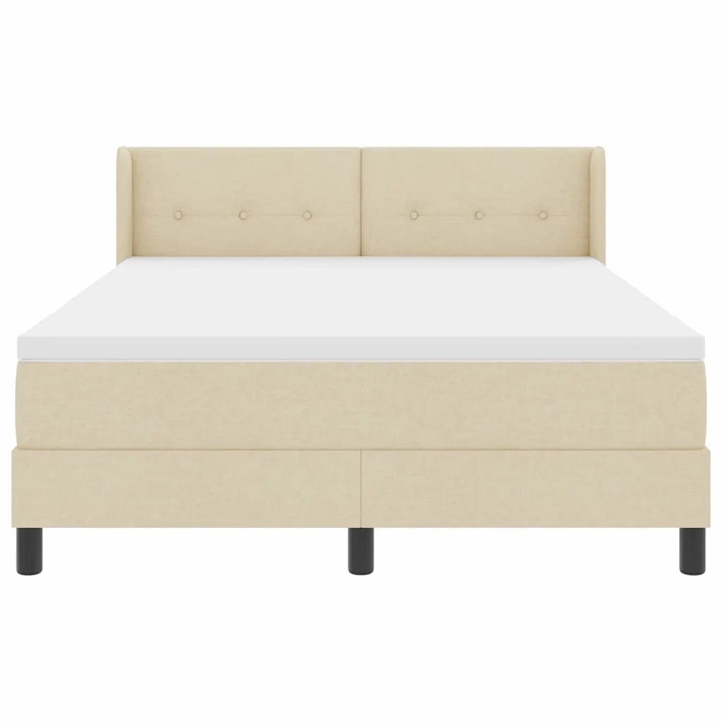 Letto a molle con testiera Crema 200 x 140 cm Tessuto 3341109