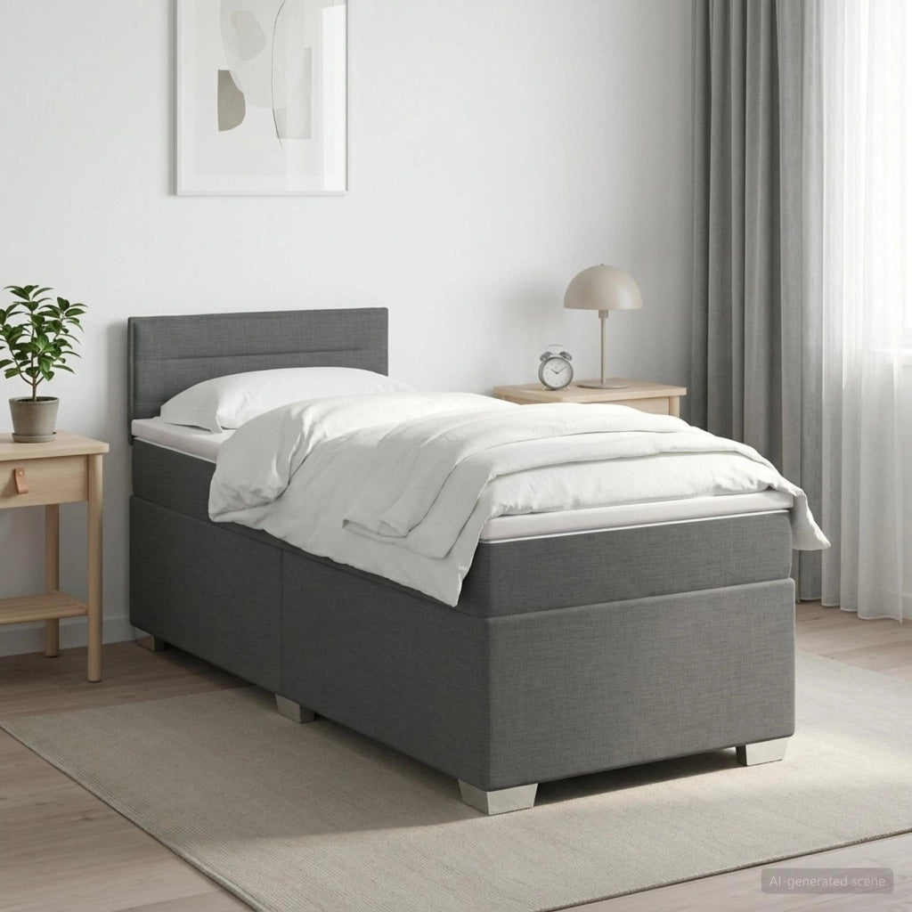 Letto box spring con materasso Grigio Scuro 80 x 200 cm Tessuto 3450342