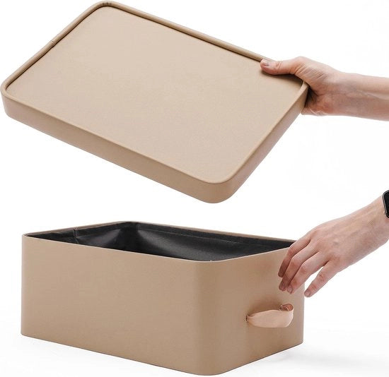 Scatola piccola con coperchio, cassettino per conservazione con coperchio, cassettino per conservazione per abbigliamento, libri, giocattoli, 35 x 25 x 15 cm