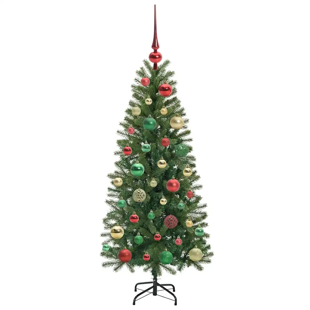 Albero di Natale | Decorazioni natalizie artificiale con 150 LED Verde 120 cm PE e PVC