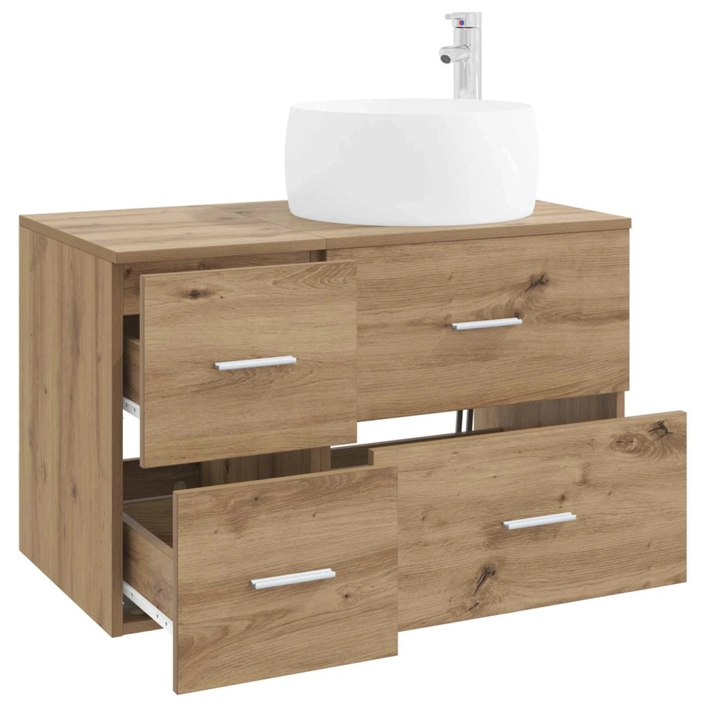 Set di mobili per il bagno 2 pz Rovere Artigianale 3404007
