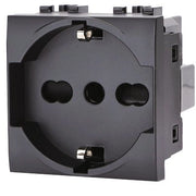 PRESA SCHUKO + SICUREZZA ABL - NERO VOLT 250 A 10/16 2P+T- 8 pezzi