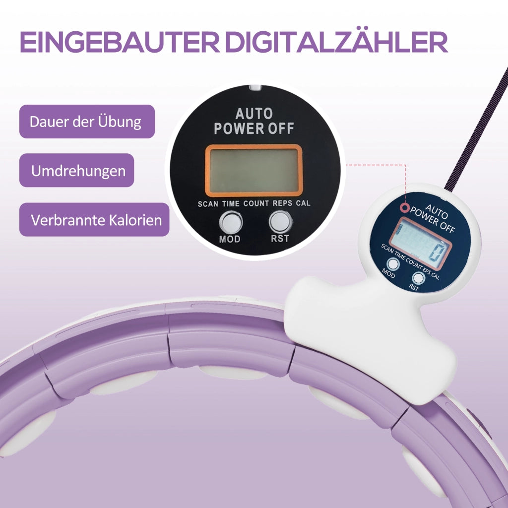 Cerchio Hula Hoop con Peso e Contatore ¨C Zephmum ¨C Viola 76-113cm