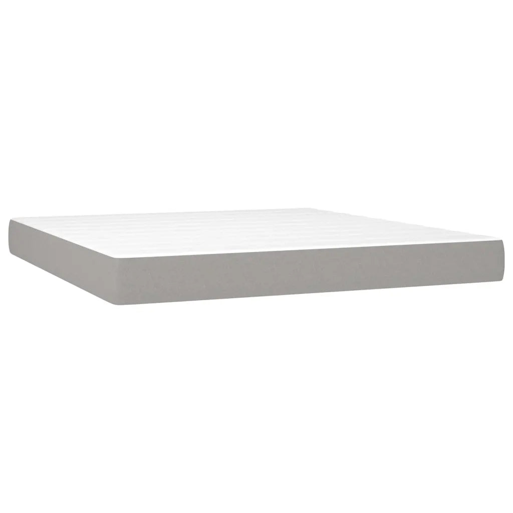 Letto a Molle Materasso e LED Grigio Chiaro 180x200 cm Tessuto cod mxl 62662