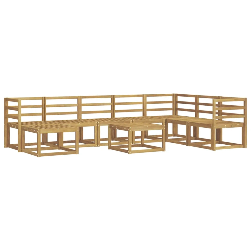 Set di divani da esterno 9 pcs Bianco Legno di Acacia Massello 3388068