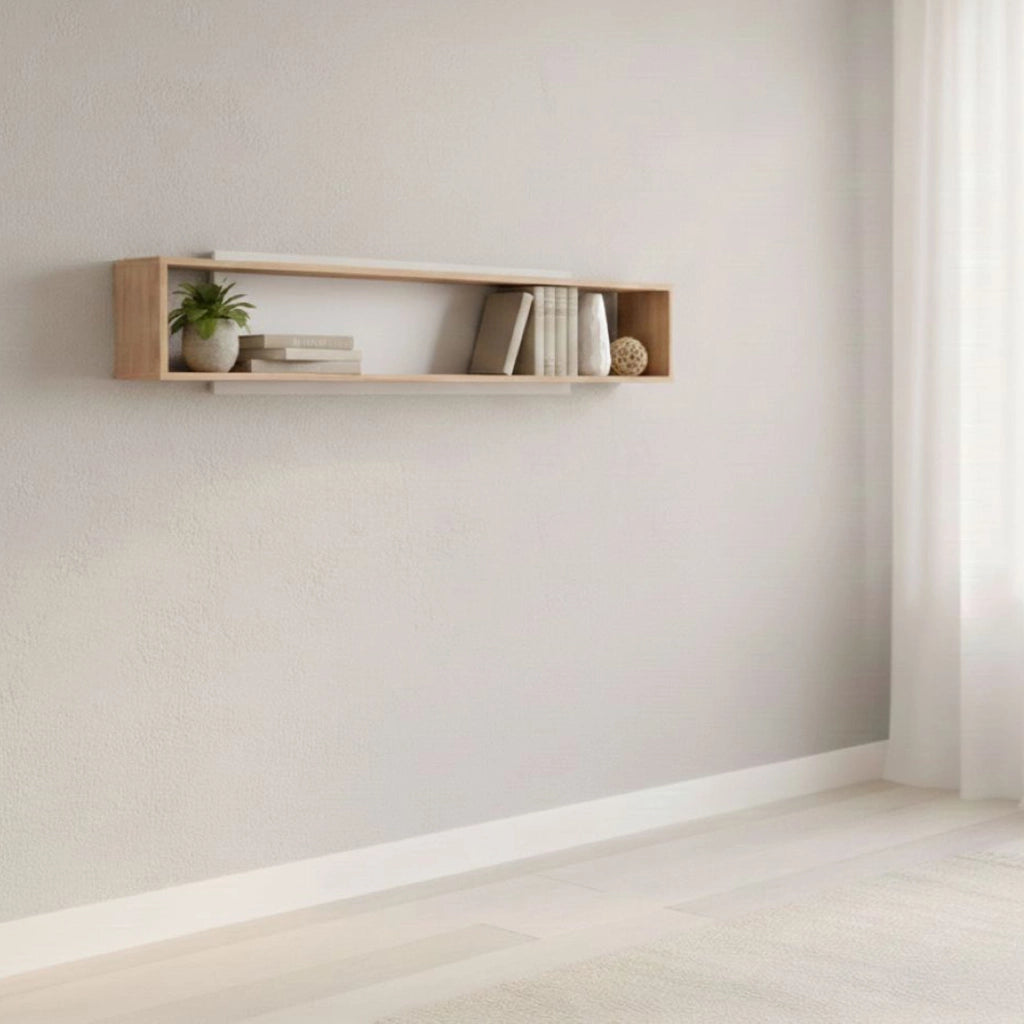 Valdieri, Mensola 2 Ripiani, 150.5x19.5x31.5h cm Marrone Rovere