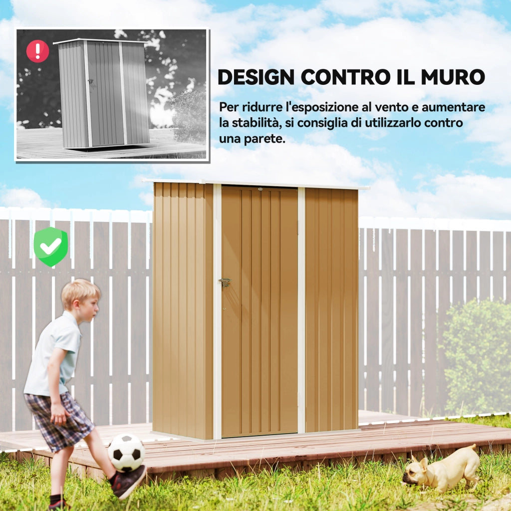 Capanno da Giardino in Metallo ¨C zephmum ¨C 142x86x189 cm, Giallo