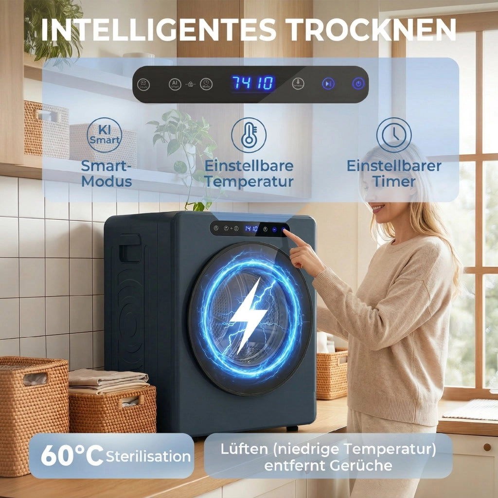 Asciugatrice 5kg 1000W ¨C zephmum ¨C Blu Acciaio Inox