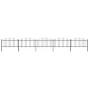 Recinzione Giardino Punta a Lancia (1,25-1,5)x8,5m Acciaio Nera cod mxl 12120