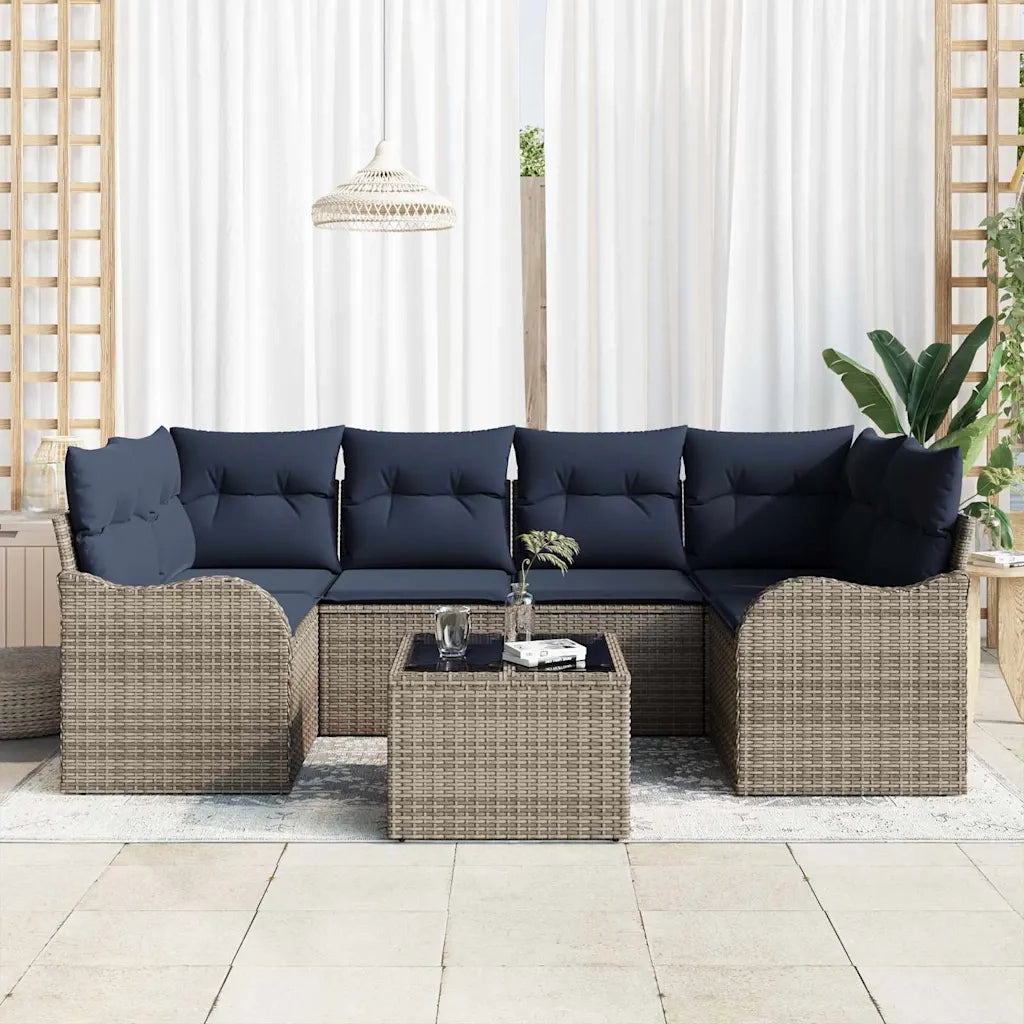 Set Divano da Giardino Grigio 55 x 55 x 37 cm polyrattan 3345605