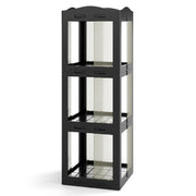 Libreria girevole pieghevole a 3 livelli per soggiorno e studio, Scaffale girevole a 360¡ã con base rotante per esposizione Nero-Librerie