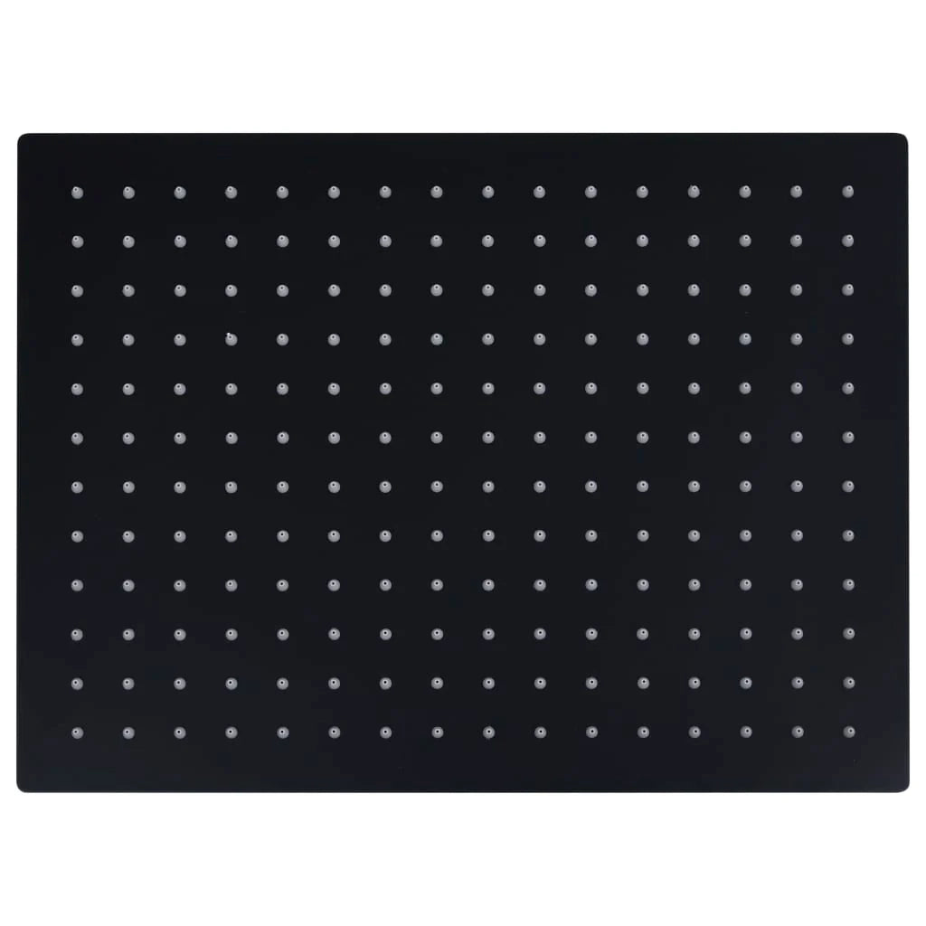 Soffione doccia a pioggia soffione doccia accessorio per il bagno acciaio inox 40 x 30 cm rettangolare nero 02_0002083