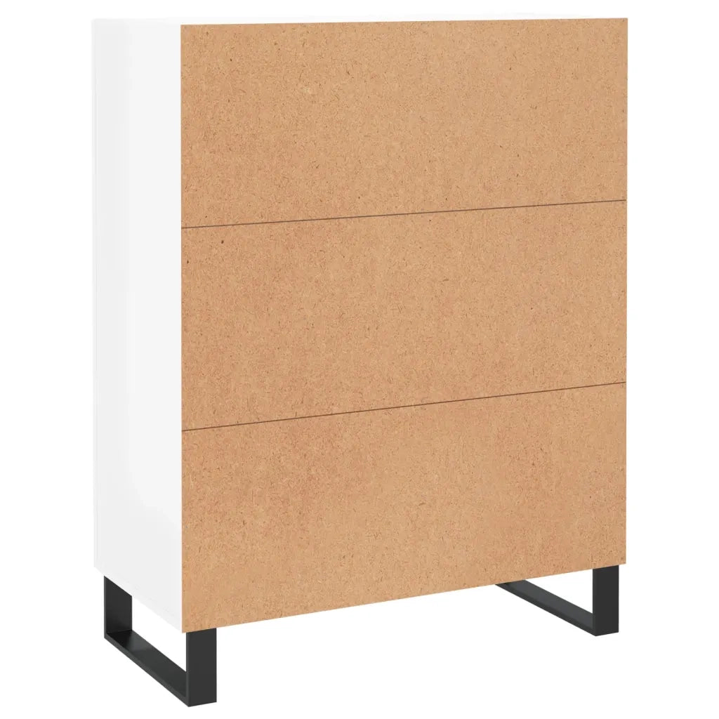 Credenza-Buffet-Armadio da cucina 69,5x34x90 cm in Legno Multistrato Bianco Lucido 199791