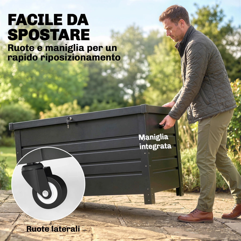 Cassettiera Mobile con Ruote e Maniglie ¨C Zephmum ¨C Grigio Metallo 350L