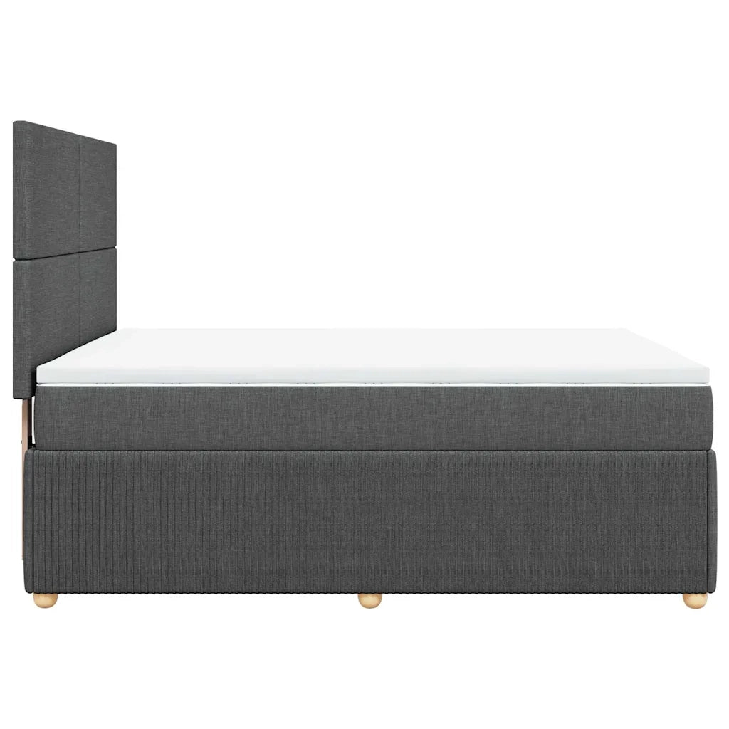 Giroletto a Molle con Materasso Grigio Scuro 140x190 cm Tessuto